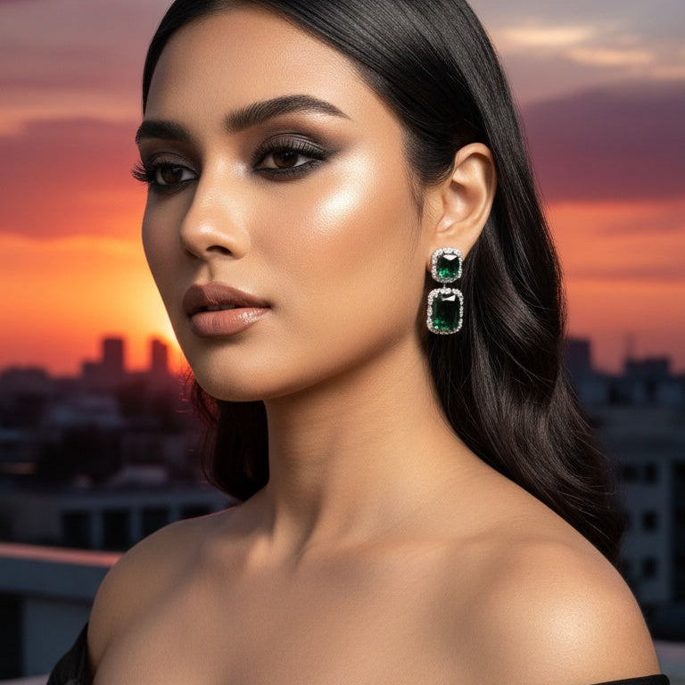 RUBY DOUBLE DROP EARRING