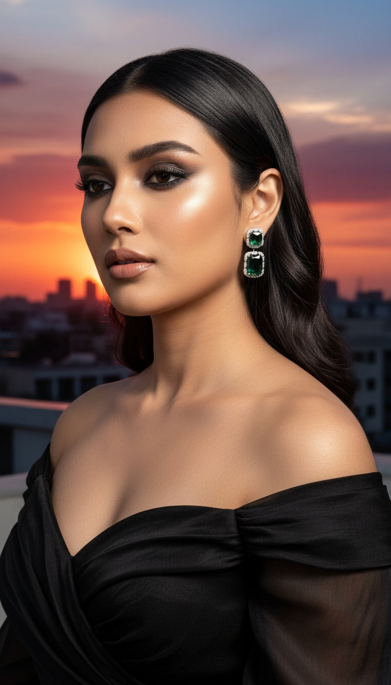 RUBY DOUBLE DROP EARRING