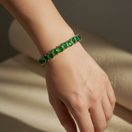 EMERALD HALO TENNIS BRACELET