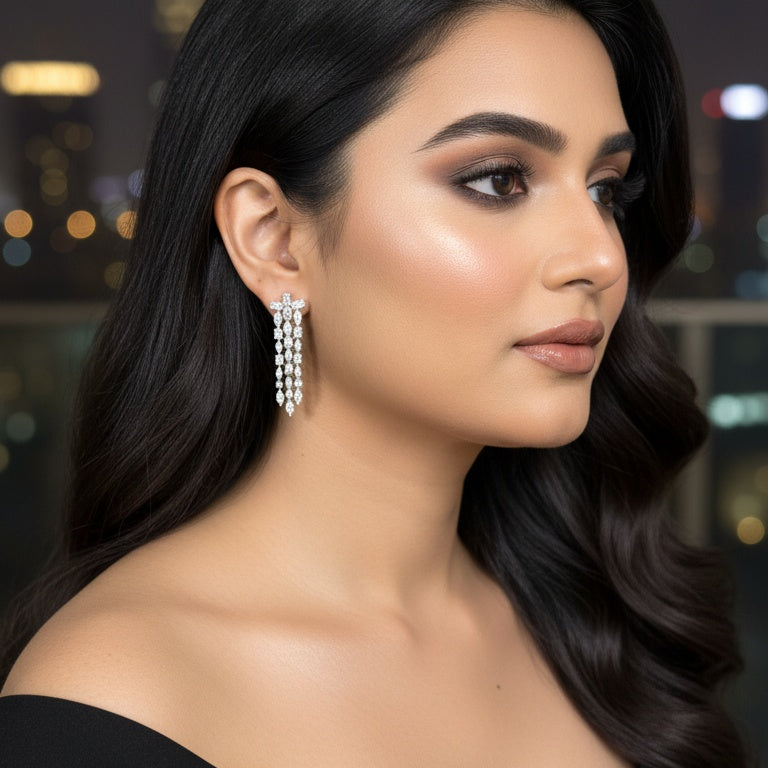 TRIPLE STRAND DIAMOND DROP