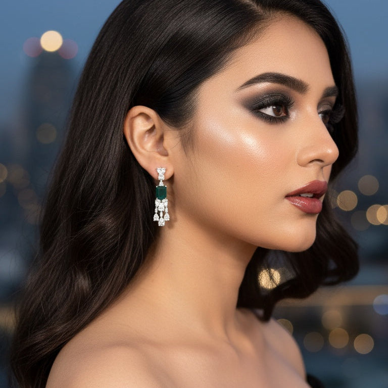 EMERALD CASCADING DIAMOND DROPS