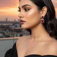 EMERALD DOUBLE DROP EARRINGS