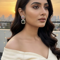 ROSE PINK EMERALD STUDS