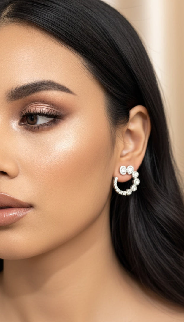 DIAMONTE C SHAPED HOOPS