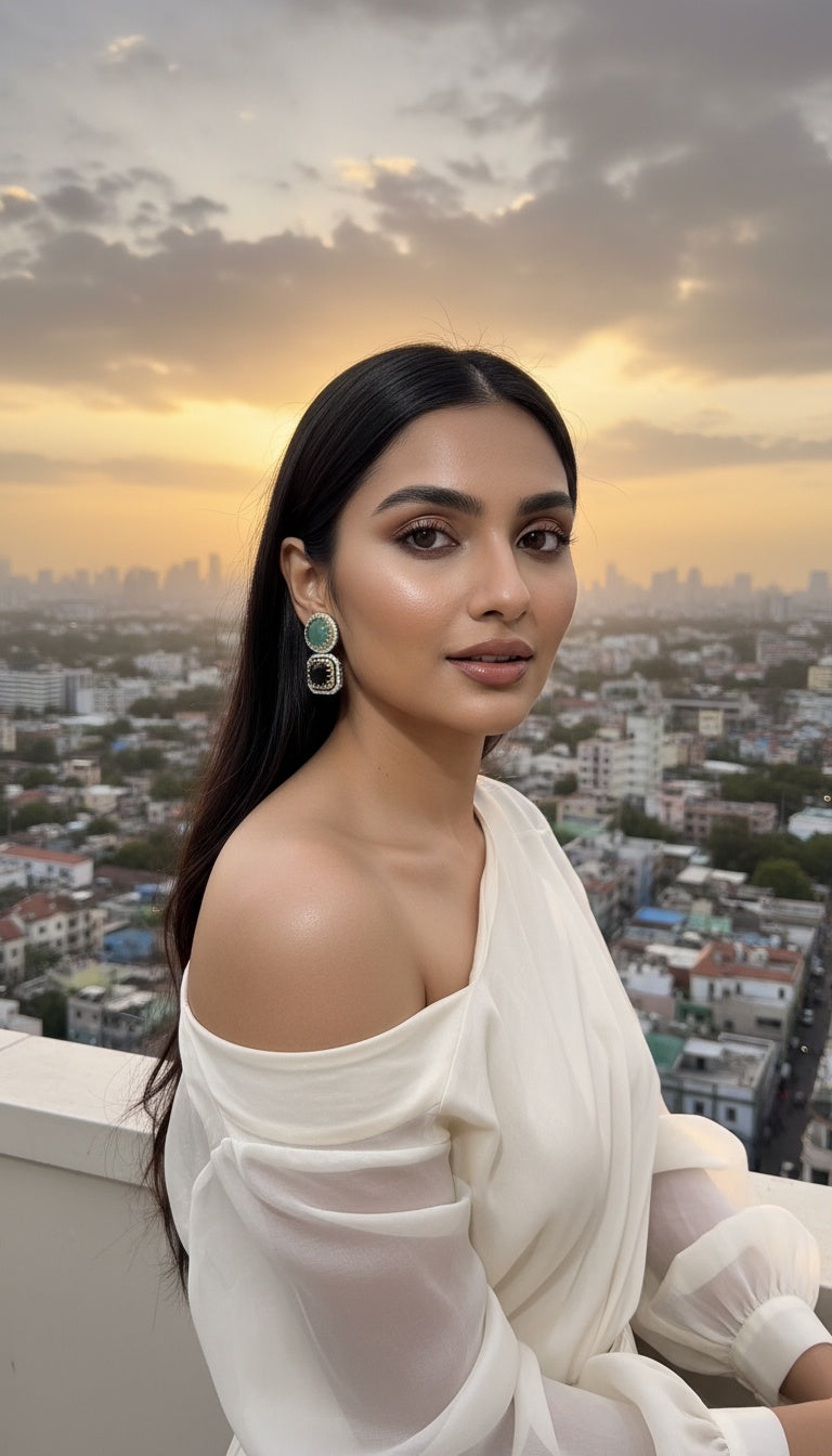 EMERALD CHAMPAGNE STUDS