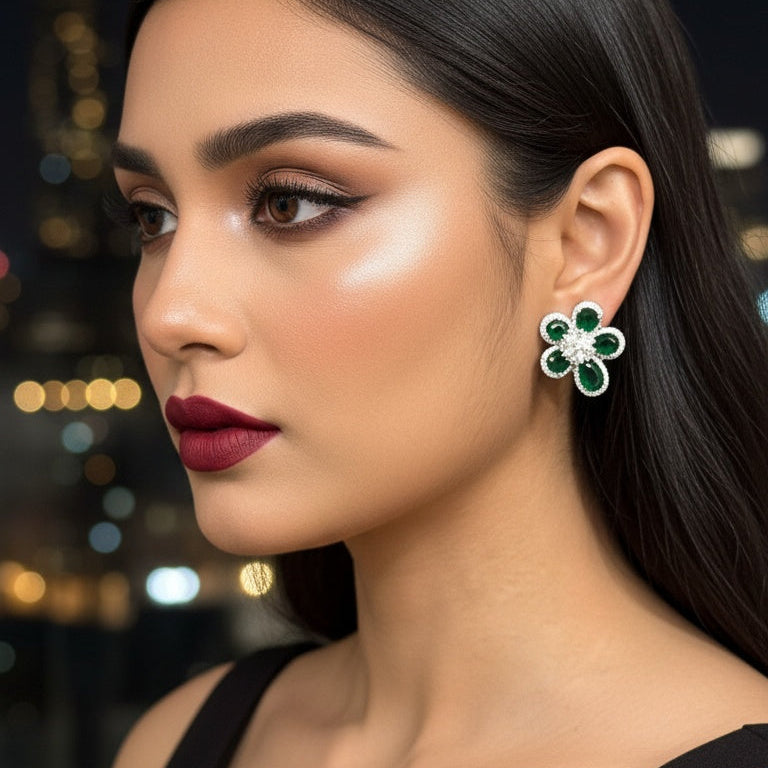 EMERALD FLORETTE STUD