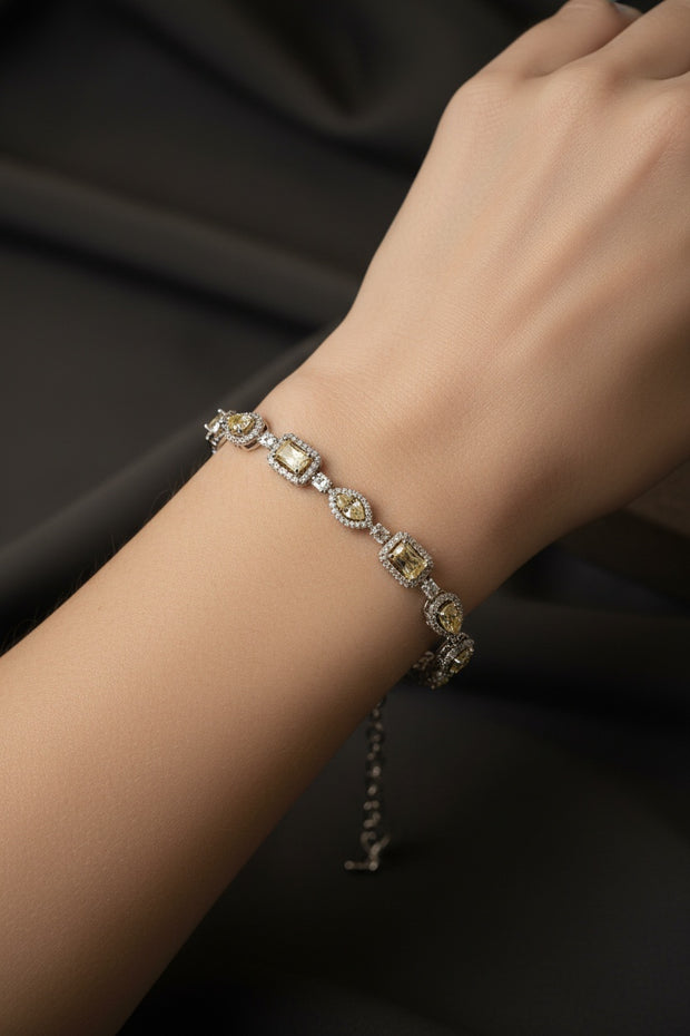 MULTI SHAPE HALO TENNIS BRACELET