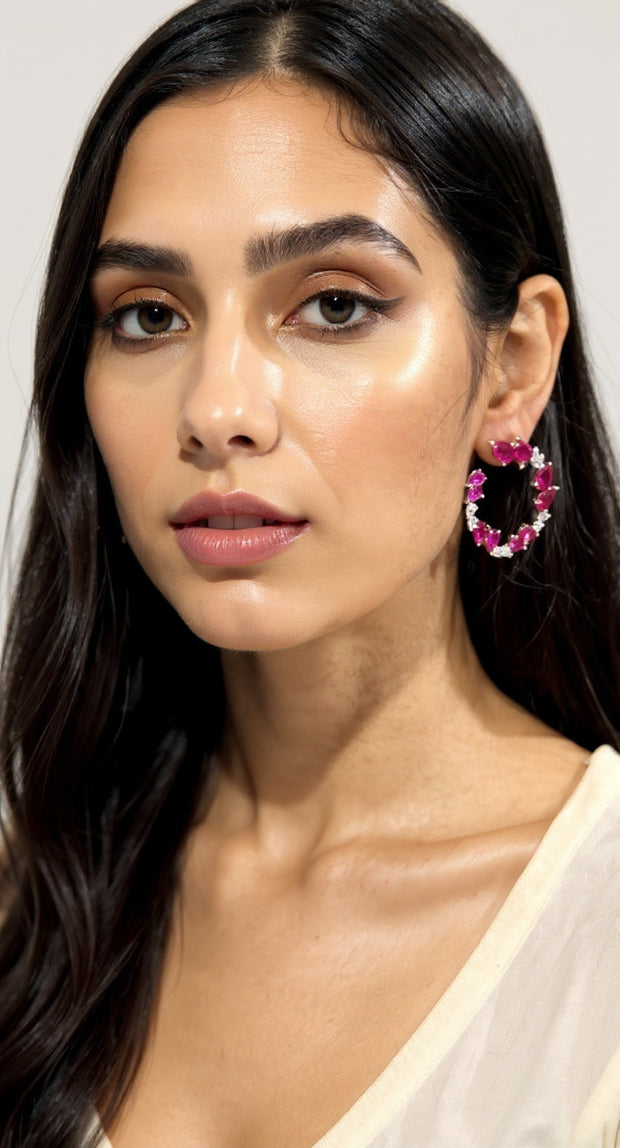RUBY C SHAPED HOOPS