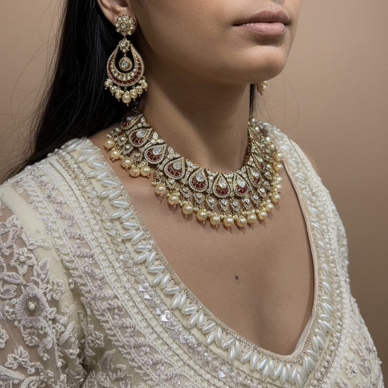 RUBY KUNDAN NECKLACE SET