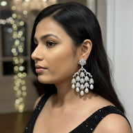 DIAMOND CHANDELIER PEARL DROP