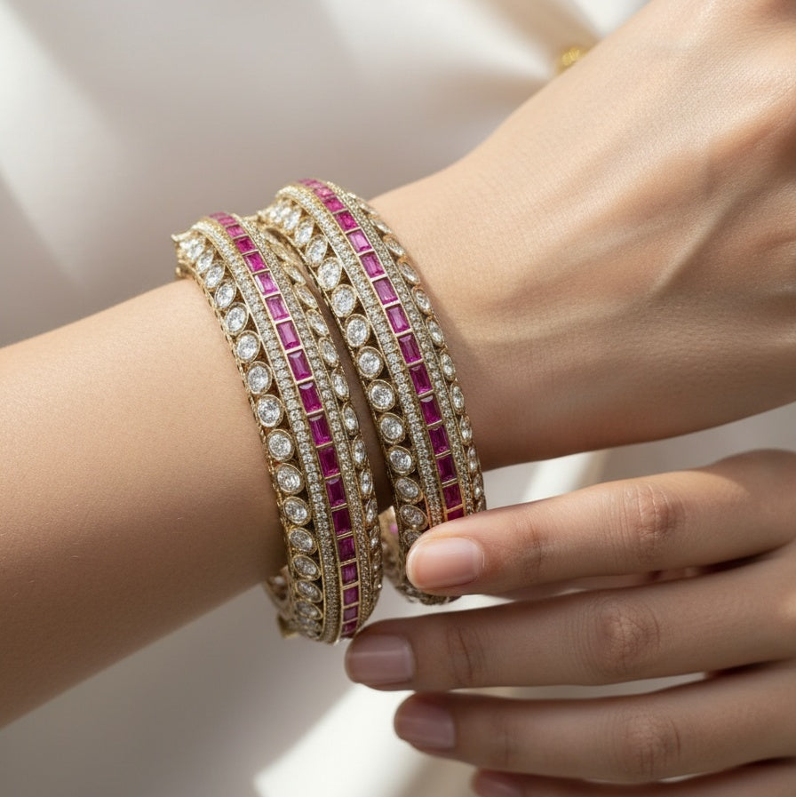 NIRA RUBY BAGUETTE BANGLES