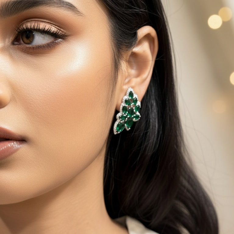 EMERALD PETAL EARRINGS