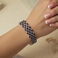 BLUE 4 LINE TENNIS BRACELET