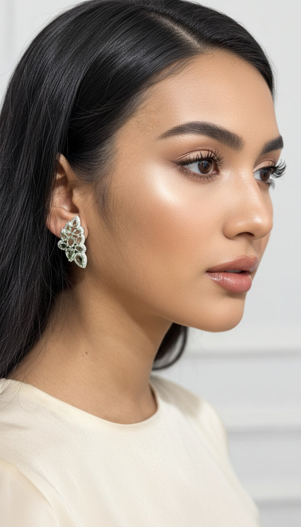 NATURAL GREEN PETAL EARRINGS