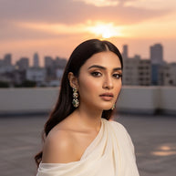 GREEN MULTI COLORED KUNDAN EARRINGS