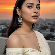 EMERALD KUNDAN JHUMKIS