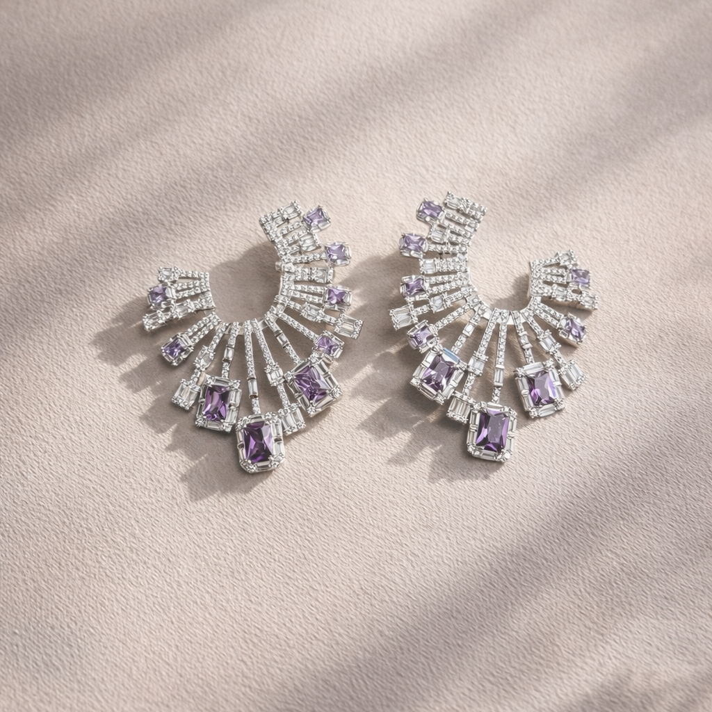 AMETHYST SUNBURST EARRING