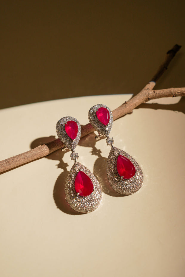 RUBY DROPLET EARRING