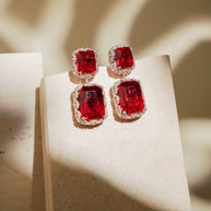 EMERALD DOUBLE DROP EARRINGS