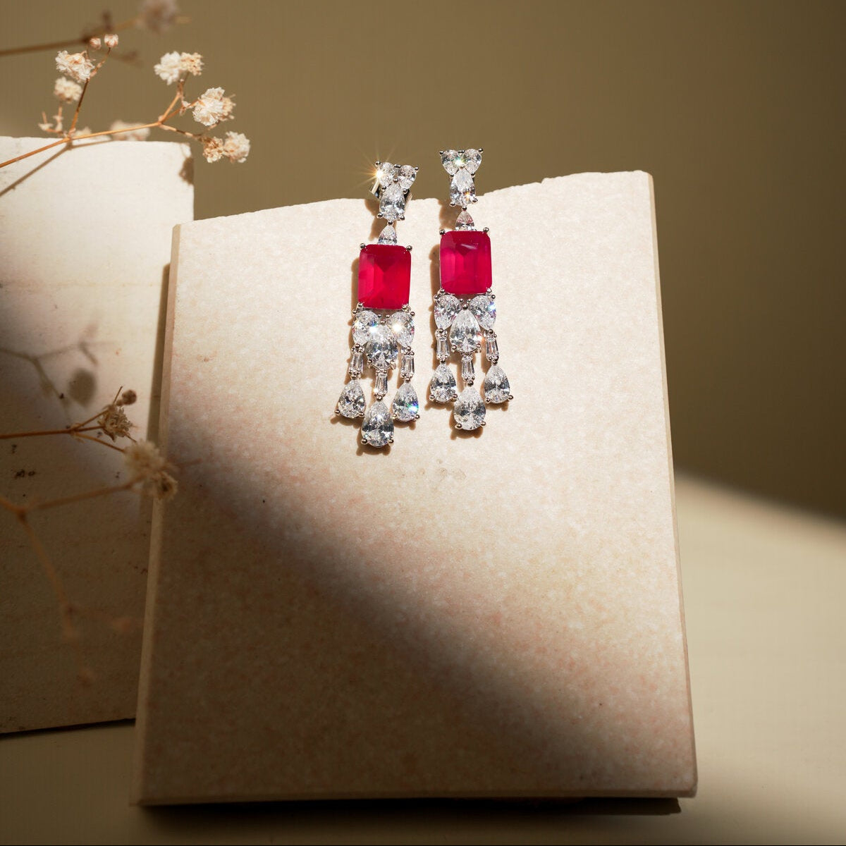 RUBY CASCADING DIAMOND DROPS