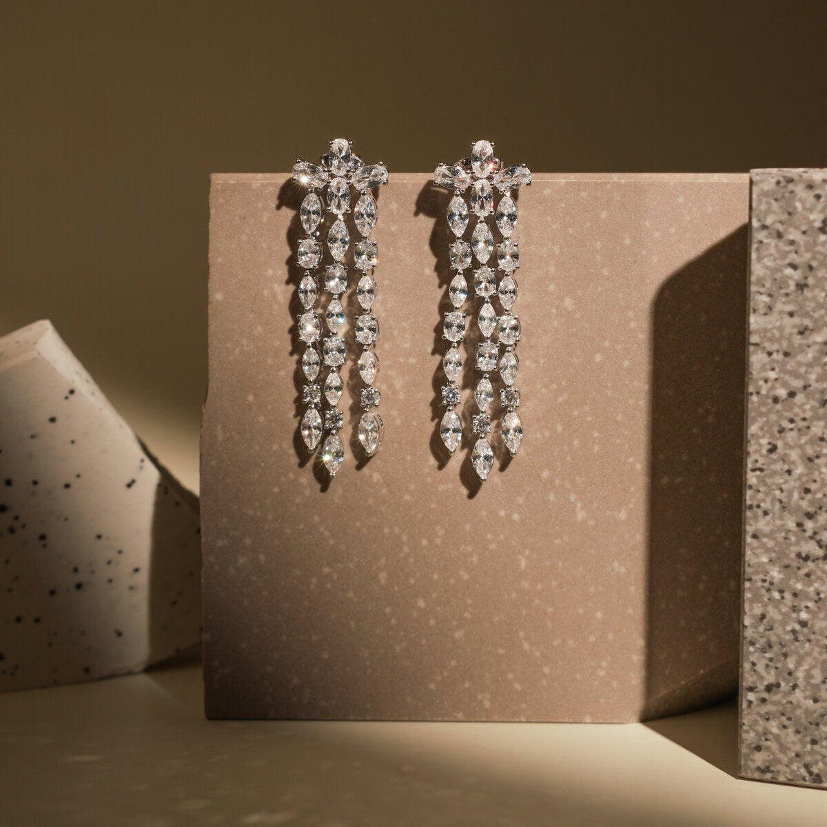 TRIPLE STRAND DIAMOND DROP