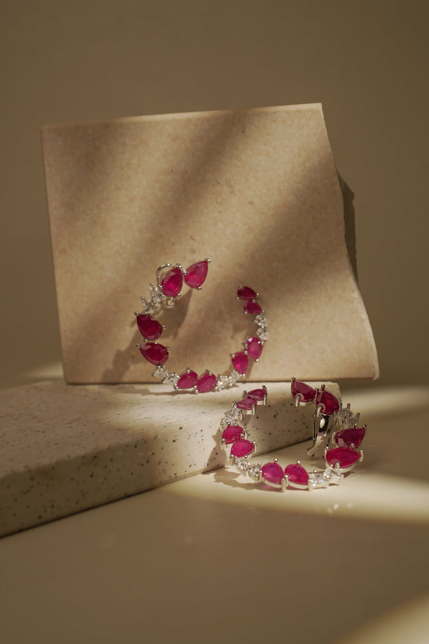 RUBY C SHAPED HOOPS