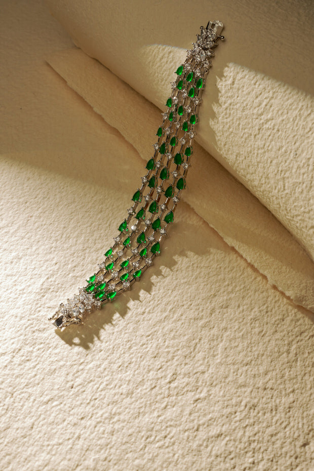 EMERALD PEAR STACK TENNIS BRACELET