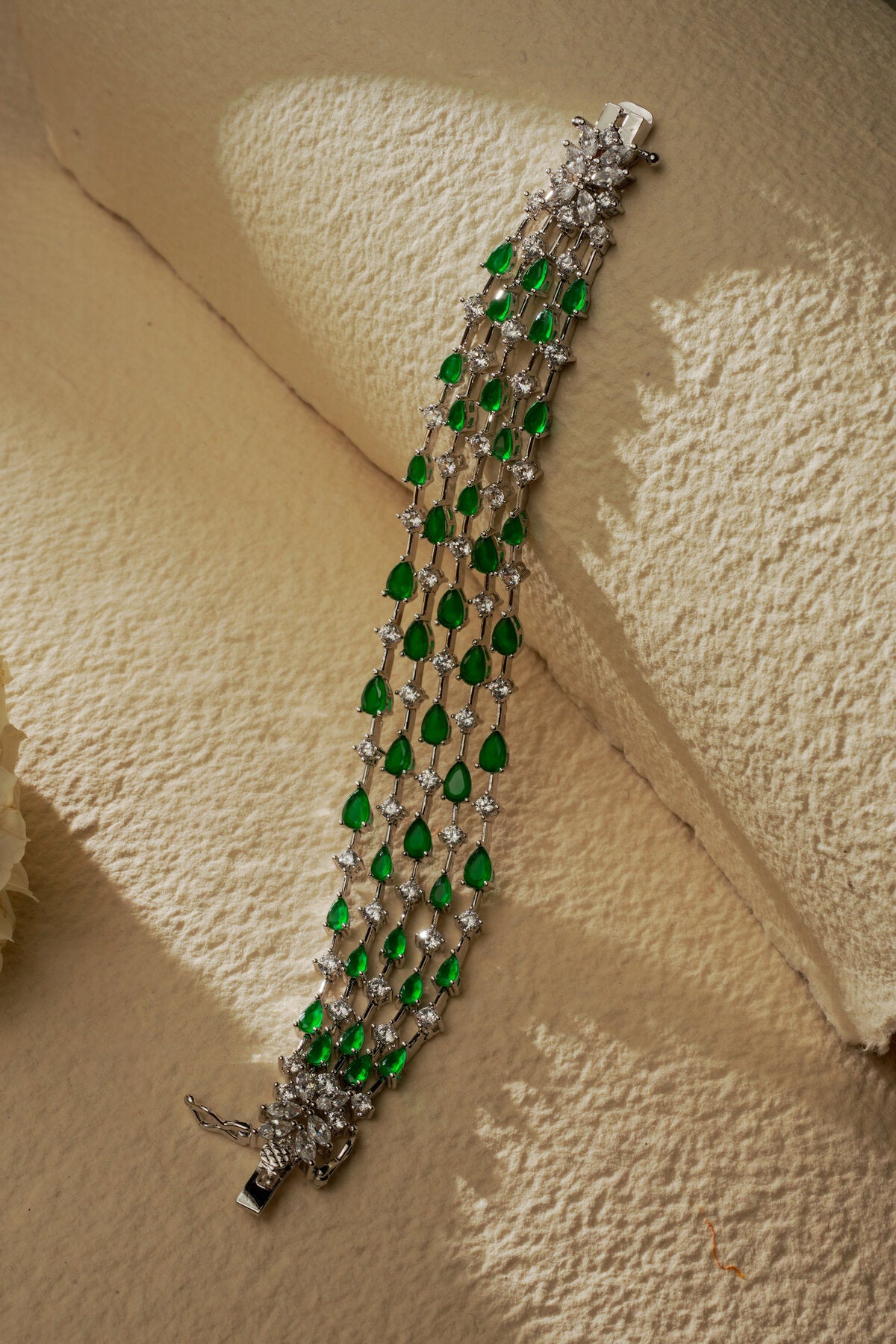 EMERALD PEAR STACK TENNIS BRACELET