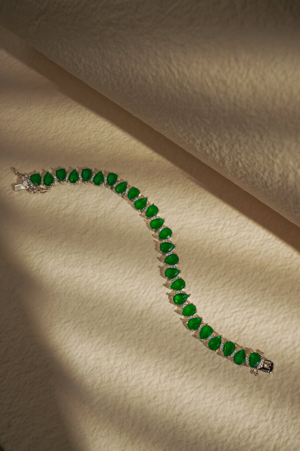 EMERALD PEAR TENNIS BRACELET