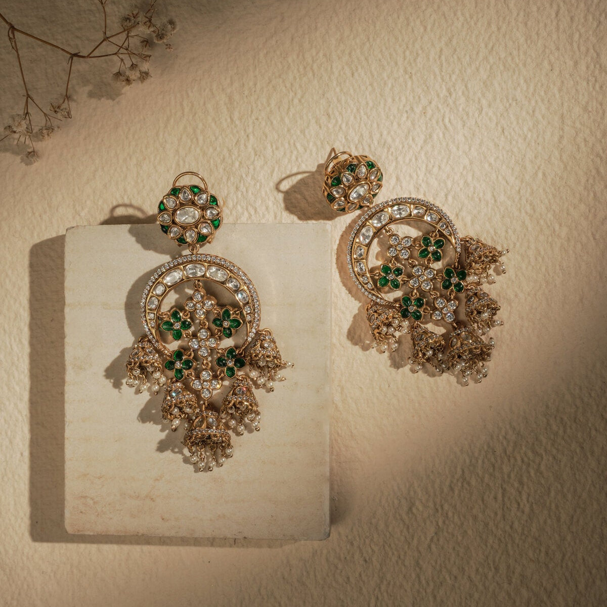 EMERALD CHAND JHUMKIS