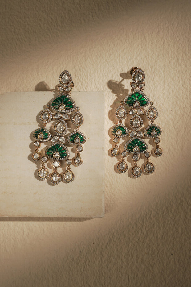 EMERALD KUNDAN JHUMKIS