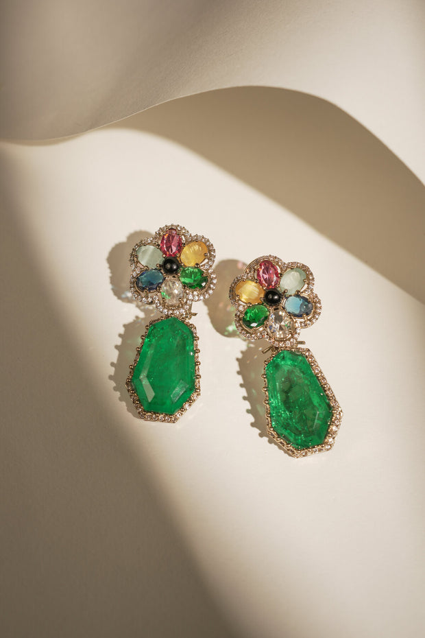 MULTI COLOUR FLORET EMERALD DROP