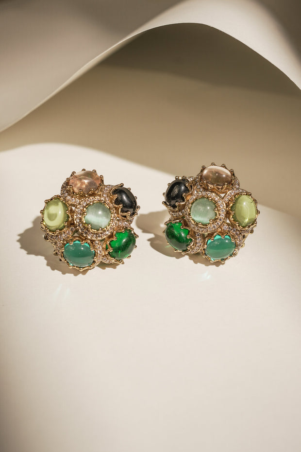 MULTI COLOURED FLORETTE- GREEN