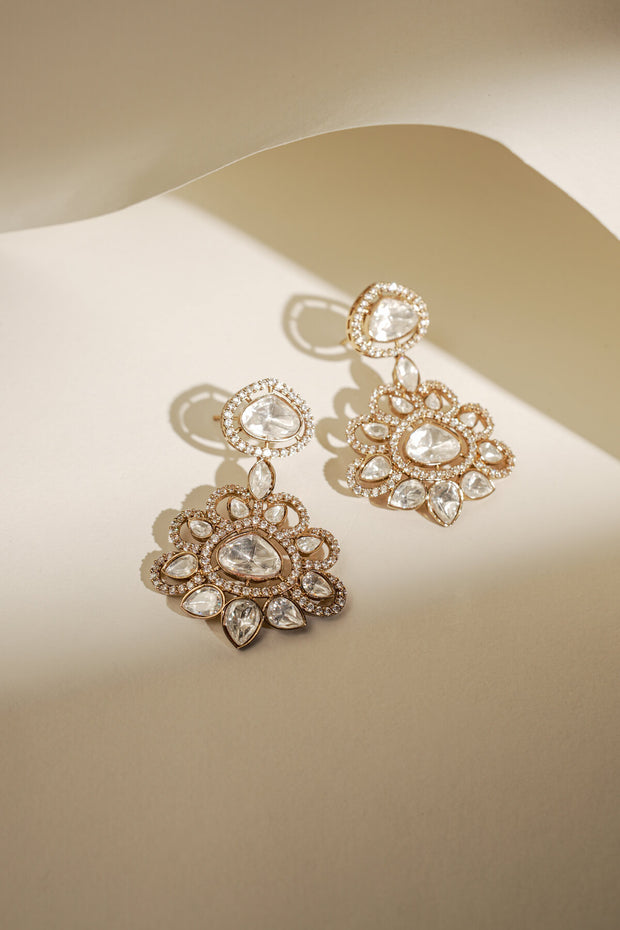 FLOWER KUNDAN JHUMKIS