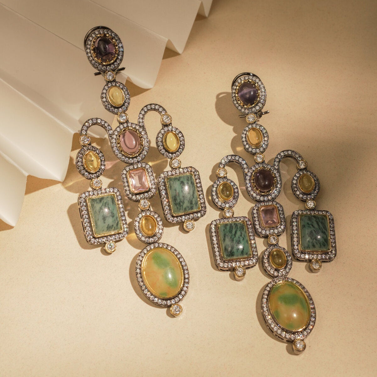 MULTI COLOUR STATEMENT DANGLERS IN GREEN