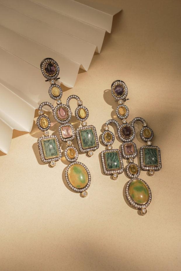 MULTI COLOUR STATEMENT DANGLERS IN GREEN