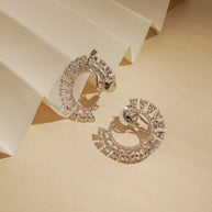 C SHAPED DIAMOND STUDS