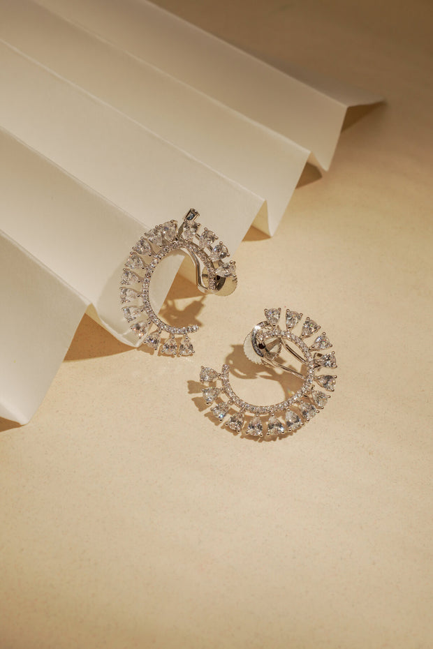 C SHAPED DIAMOND STUDS
