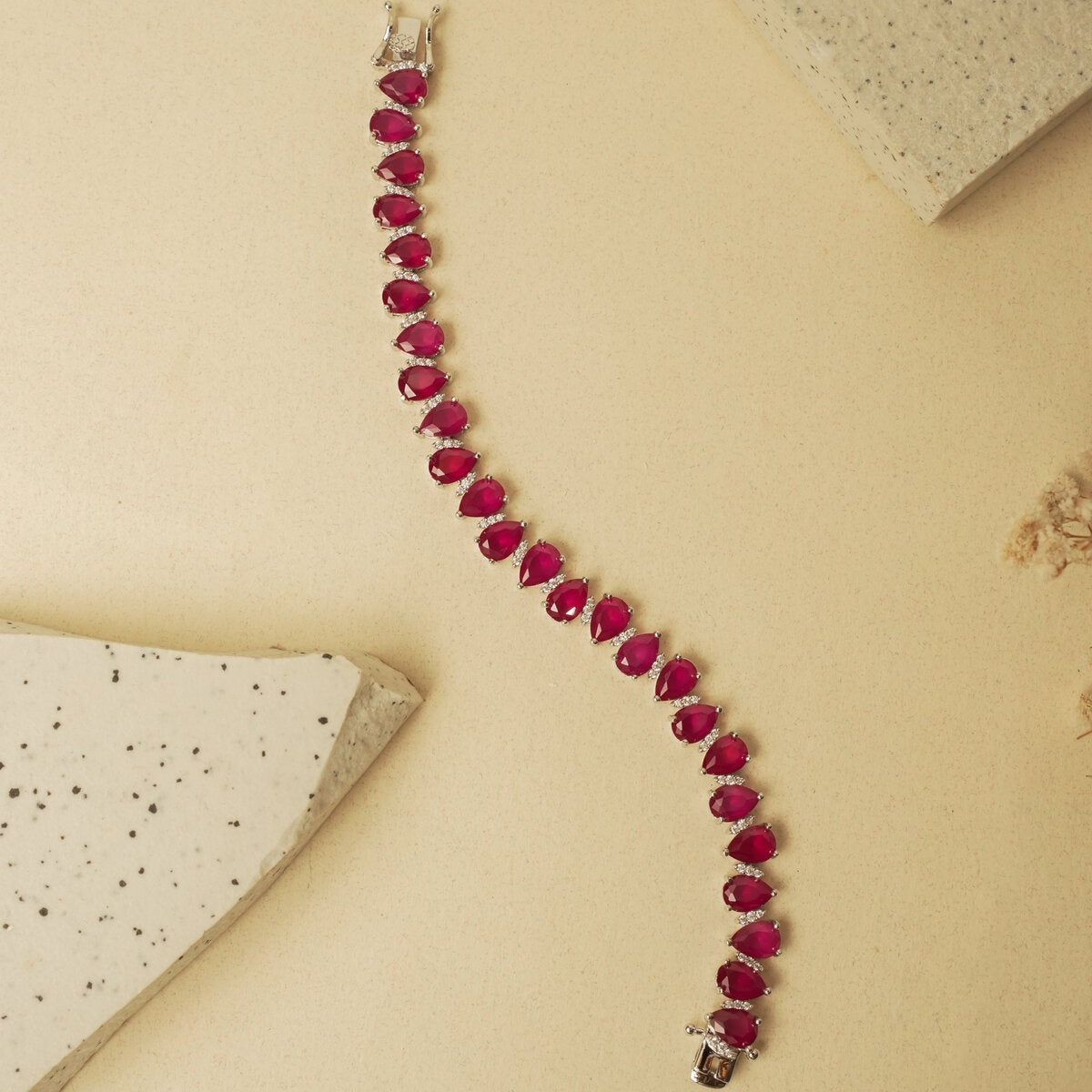 RUBY PEAR TENNIS BRACELET