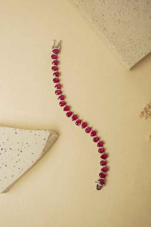 RUBY PEAR TENNIS BRACELET