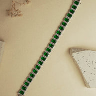 EMERALD HALO TENNIS BRACELET