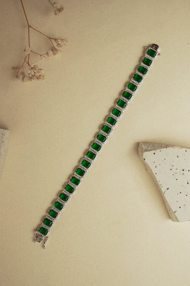 EMERALD HALO TENNIS BRACELET
