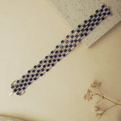 BLUE 4 LINE TENNIS BRACELET