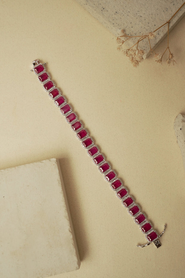 RUBY HALO TENNIS BRACELET