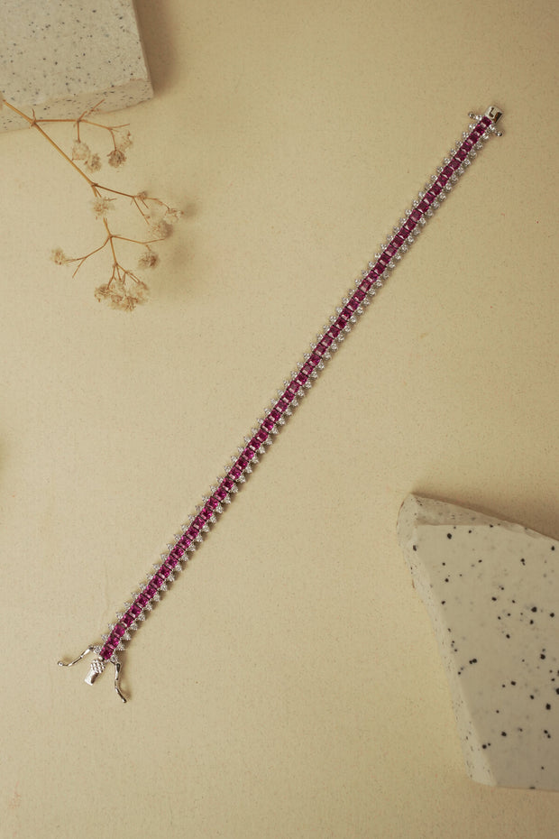 RUBY PRINCESS CUT TENNIS BRACELET