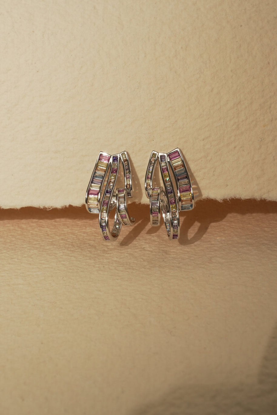 MULTI COLOURED BAGUETTE HOOPS