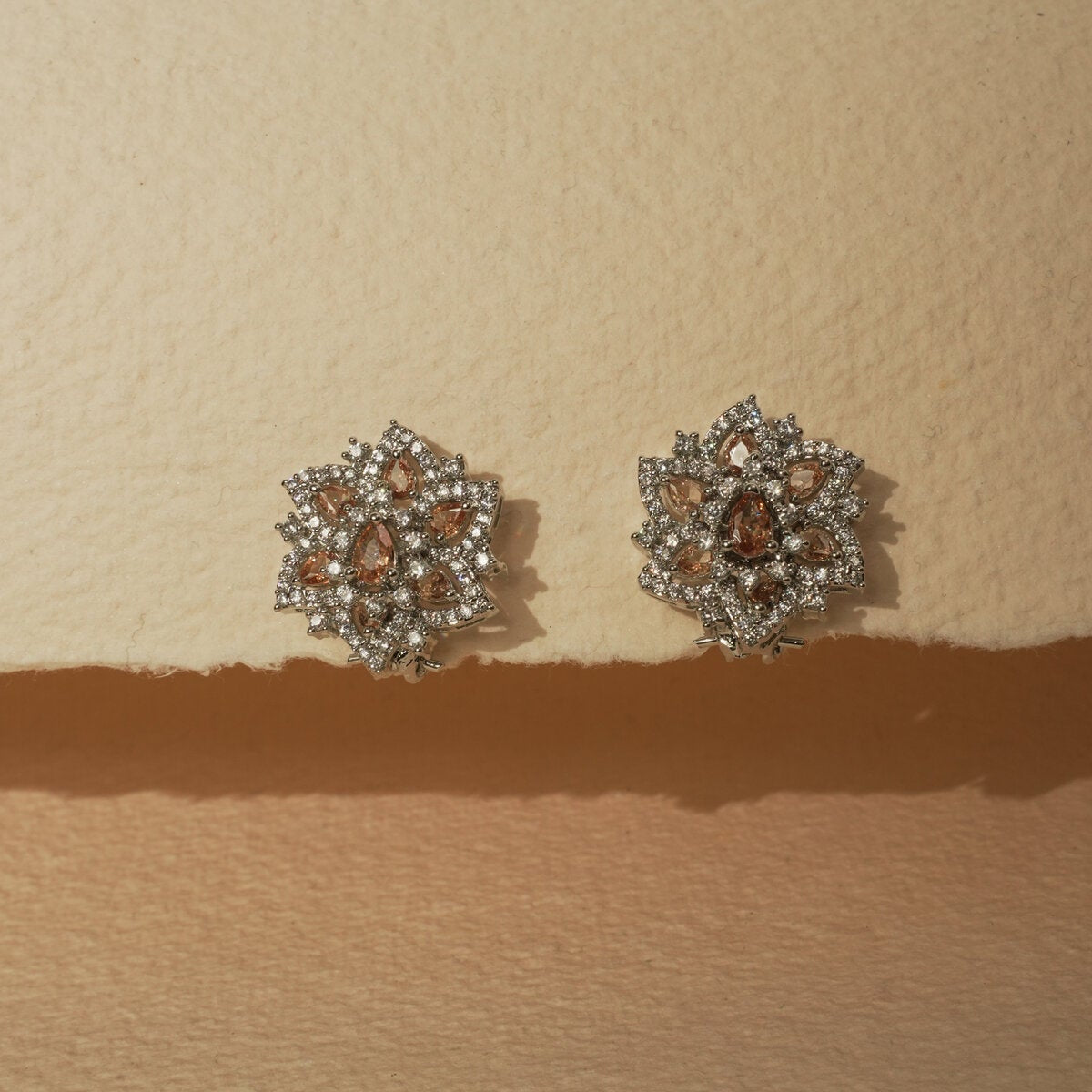 ORANGE FLOWER HALO EARRING