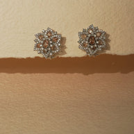 ORANGE FLOWER HALO EARRING
