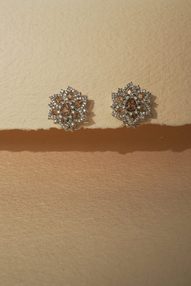 ORANGE FLOWER HALO EARRING