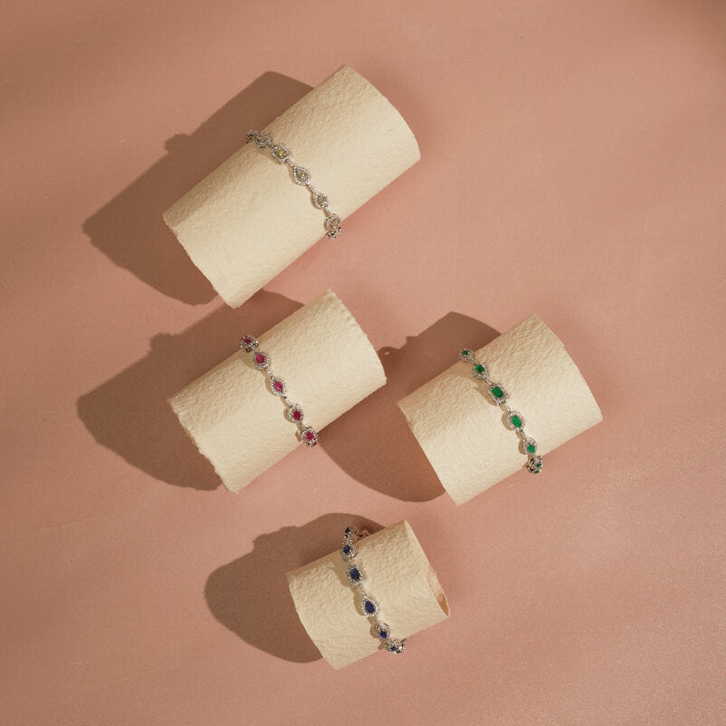 MULTI SHAPE HALO TENNIS BRACELET